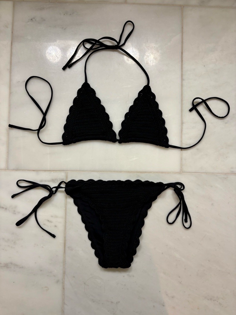 Beach Riot Black Crochet Soleil Scalloped Bikini Set - Picture 2 of 5